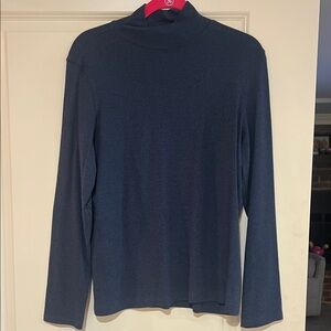 Pendleton Blue Long Sleeve Turtleneck Top